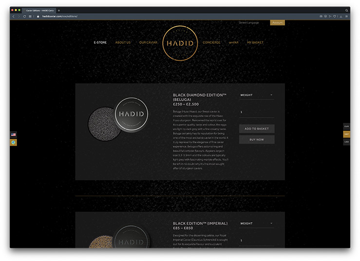 Hadid Caviar Bespoke WordPress & WooCommerce eCommerce Website Design & Development